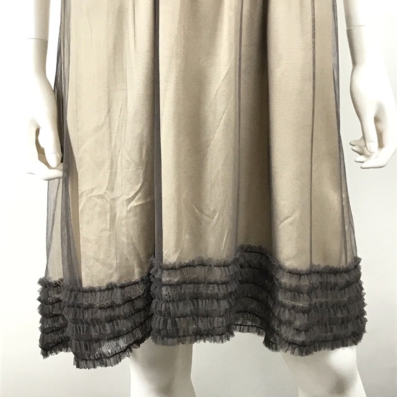 Moulinette Soeurs Midi Dress Tulle Overlay Ruffle - Picture 7 of 8